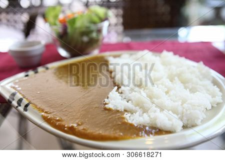 Curry Rice With Salad