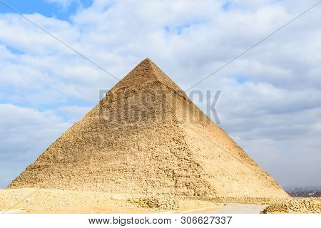 Great Pyramid Of Khafre In Giza Plateau. Cairo, Egypt