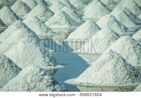 Sea Salt Farm In Thailand. Organic Sea Salt. Evaporation And Crystallization Of Sea Water. Raw Mater