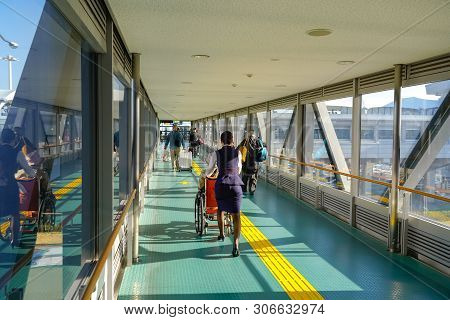 View Of Sendai Airport Station Interior. Sendai Airport Station Is A Railway Station On The Sendai A