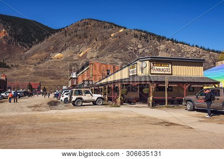 Silverton, Colorado, Usa - October 15, 2018 : Vintage Hamburger Restaurant Located In The Silverton 