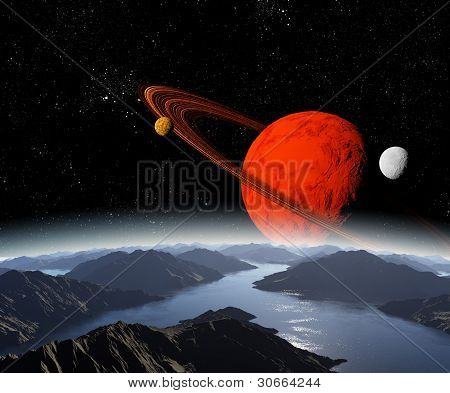 พื้นหลังอวกาศนามธรรม ในการเดินทางไกลในอนาคต เทคโนโลยีและทรัพยากร