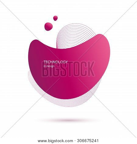 Vector Fluid Shape. Modern Template For Your Text. Dynamical Colored Forms And Lines. Purple Banner 