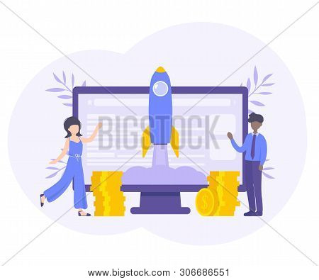 Business Start Up Concept For Web Page, Banner, Presentation, Social Media. Flat Cector Illustration