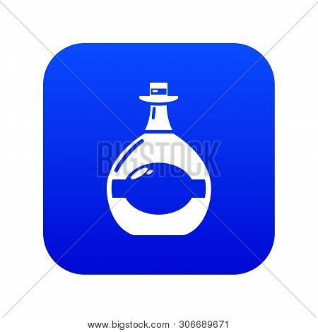 Pot Bellied Bottle Icon Blue Vector Isolated On White Background