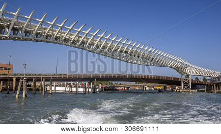 Italy, Venice. Monorail (original Name Of The People Mover) Between Piazzale Roma And The Venice Cru
