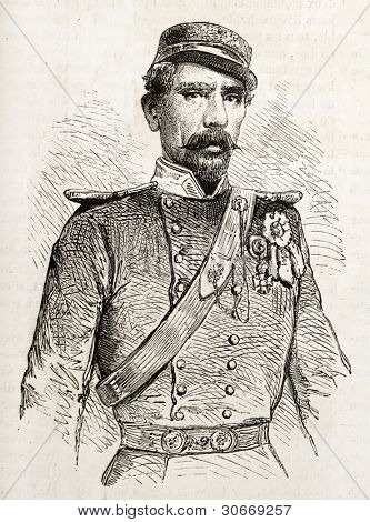 General Papadiamantopoulos gamle graveret portræt (chef for græsk hær). Lavet af Jane