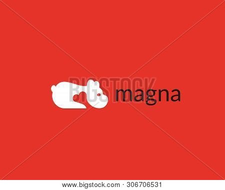 Dog Food Vector Logo. Pet, Bone Negative Space Logotype.