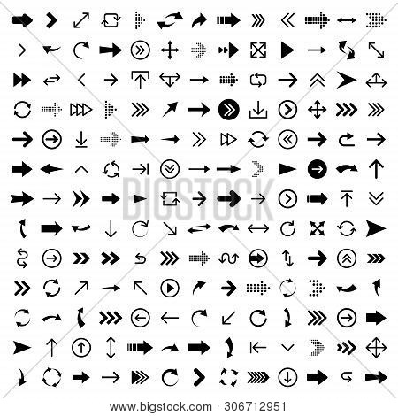 Arrows Set Of 170 Black Icons. Arrow Icon. Arrow Vector Collection. Arrow. Cursor. Modern Simple Arr