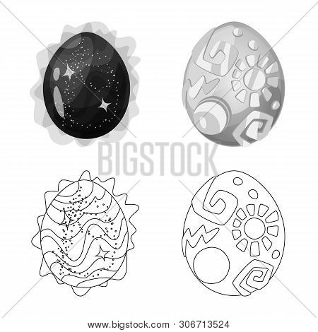 Vector Design Of Animal And Prehistoric Sign. Set Of Animal And Cute Stock Vector Illustration.
