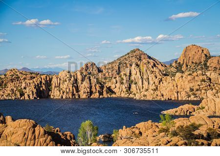 The Rugged Beauty Of Watson Lake In Prescott Arizona.  This Reservoir Is Surrounded Be Weathered Cli