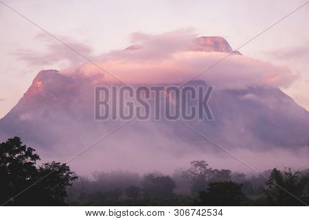 Summer Mountain Hills Landscape Sunset In North Of Thailand