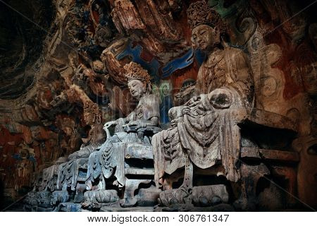 Dazu Rock Carvings as the World Heritage Site located in suburb Chongqing, China