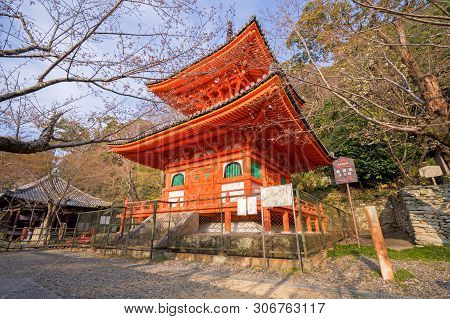 Wakayama, Japan - March. 27, 2019: Beautiful Kimiidera (kimii Temple) In Spring With Sakara (cherry