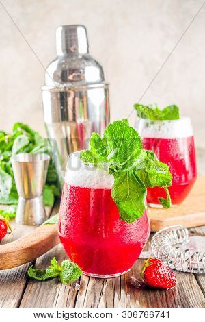 Summer Sweet Alcohol Beverage.  Traditional Scandinavian Cocktail With Vodka  Akevitt; Akvavit. Frui