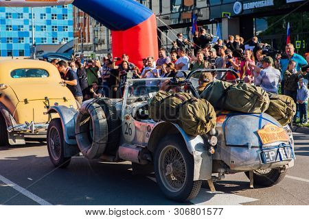 Novokuznetsk, Russia, 13 June 2019: The 7th Peking To Paris Motor Challenge 2019. Alvis Firefly Leav