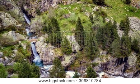 Very Nice Valley In Mountain Pyrenees Of Spain (valley Name Is Vall De Nuria)
