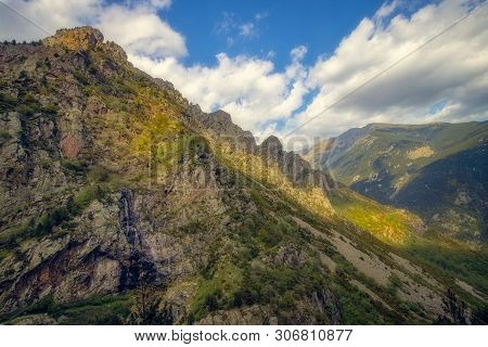 Very Nice Valley In Mountain Pyrenees Of Spain (valley Name Is Vall De Nuria)