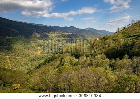Very Nice Valley In Mountain Pyrenees Of Spain (valley Name Is Vall De Nuria)