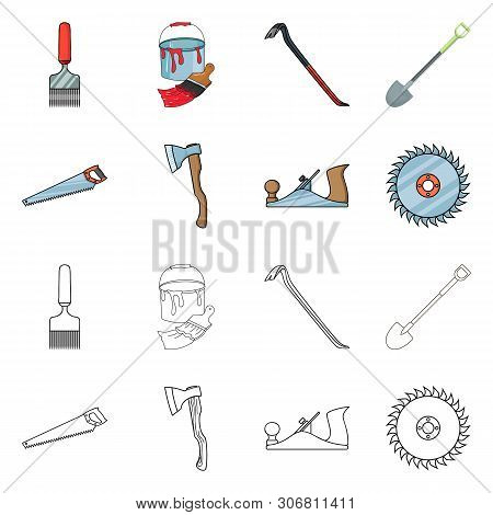 Vector Design Of Tool And Construction Logo. Collection Of Tool And Carpentry Vector Icon For Stock.