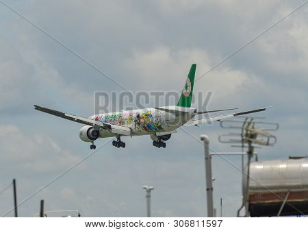 Passenger Airplane Landing At The Airport