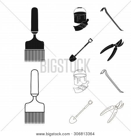 Isolated Object Of Tool And Construction Sign. Collection Of Tool And Carpentry Vector Icon For Stoc