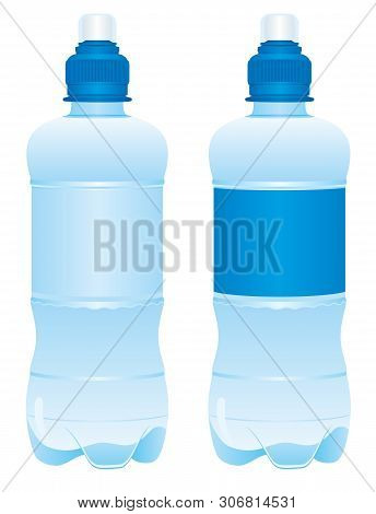Plastic Bottle Of Potable Water, Vector Illustration Isolated On White Background