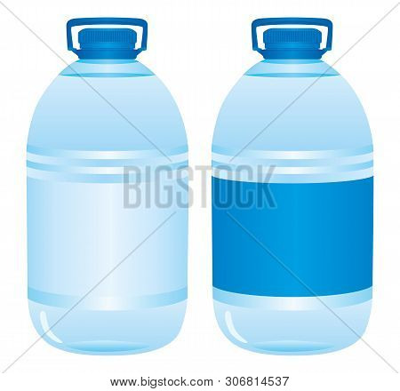 Plastic Bottle Of Potable Water, Vector Illustration Isolated On White Background