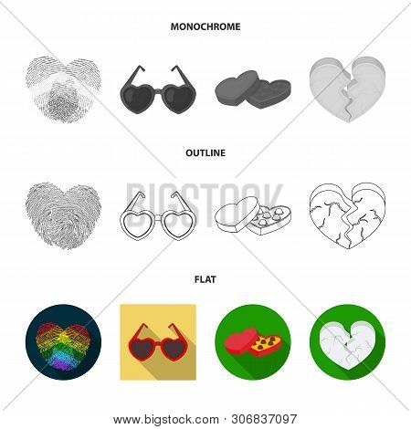 Vector Illustration Of Abstract And Shape Icon. Set Of Abstract And Love Vector Icon For Stock.