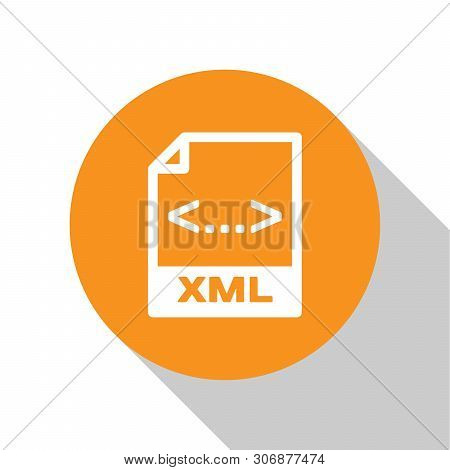 White Xml File Document Icon. Download Xml Button Icon Isolated On White Background. Xml File Symbol