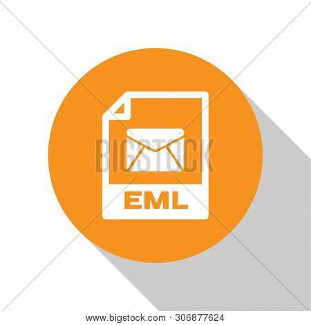 White Eml File Document Icon. Download Eml Button Icon Isolated On White Background. Eml File Symbol