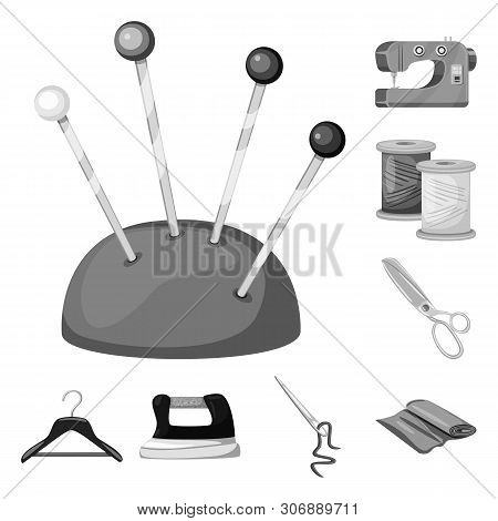 Vector Illustration Of Dressmaking And Textile Icon. Set Of Dressmaking And Handcraft Stock Vector I
