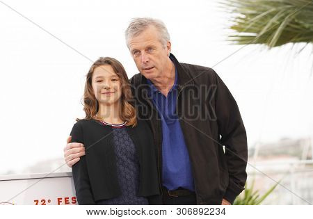 CANNES, FRANCE. May 18, 2019: Bruno Dumont & Lise Leplat Prudhomme at the photocall for the 