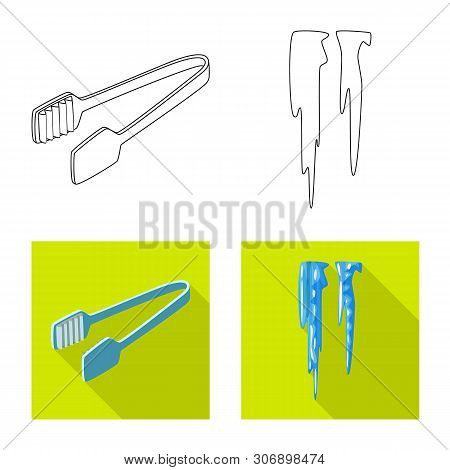 Vector Illustration Of Texture And Frozen Sign. Set Of Texture And Transparent Vector Icon For Stock