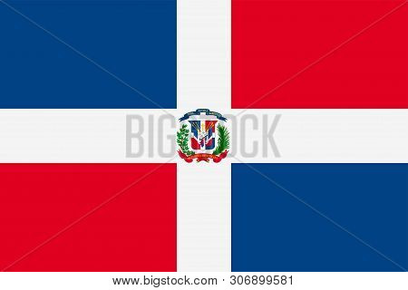 Flag Of Dominican Republic. Sovereign State Flag Of Dominican Republic.