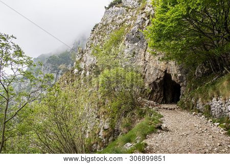 Pasubio Mountain In The Italian Alps With Clouds