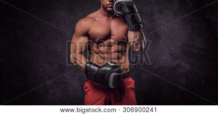 Man With Beautifully Muscular Body Is Ready For Fight, Swowing His Spectacular Hits.