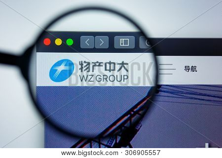 Los Angeles, California, Usa - 12 June 2019: Illustrative Editorial Of Wz Group Website Homepage. Re