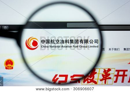 Los Angeles, California, Usa - 12 June 2019: Illustrative Editorial Of China National Aviation Fuel 