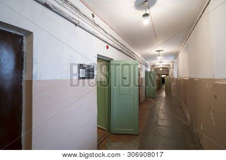 Vilnius, Lithuania. May 2019.   View Of The Cells Of The Former Headquarters Of The Kgb In The City 