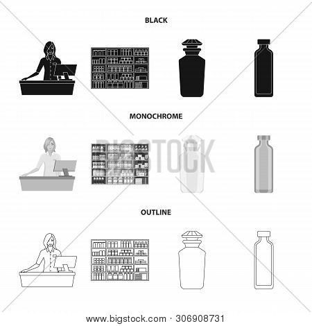 Vector Design Of Retail And Healthcare Icon. Set Of Retail And Wellness Vector Icon For Stock.