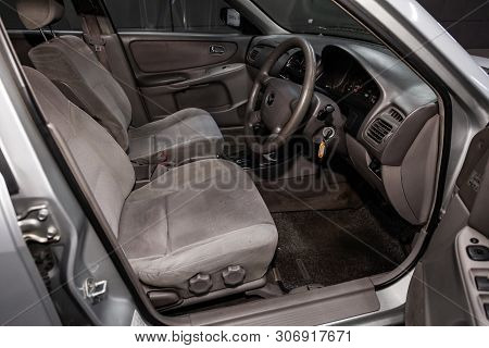 Novosibirsk, Russia - June 14, 2019:  Mazda Capella, Close-up Of The Dashboard, Adjustment Of The Bl