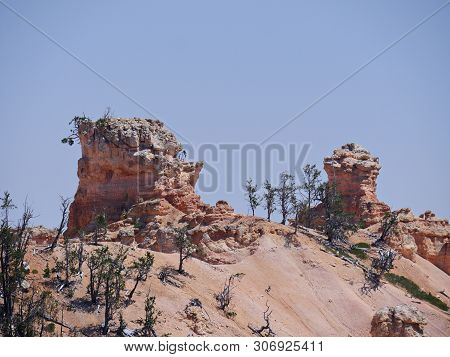 Spectacular Rock Formations And Pinnacles Seen From Farview Point Lookout At Bryce Canyon National P