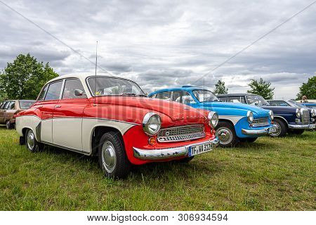 Paaren Im Glien, Germany - June 08, 2019: Compact Car Wartburg 311, (1955-1965). Die Oldtimer Show 2
