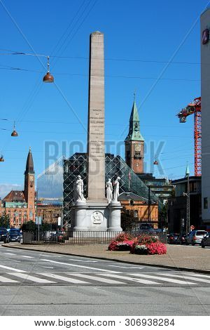 Copenhagen: May 1, 2019 - The Liberty Memorial Monument, Vesterbrogade, Copenhagen