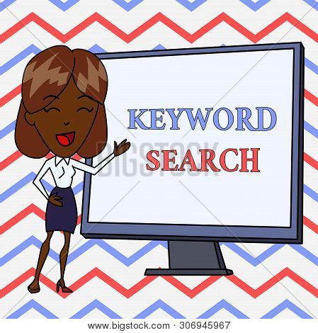 Conceptual Hand Writing Showing Keyword Search. Business Photo Text Using Word Or Term To Look Corre