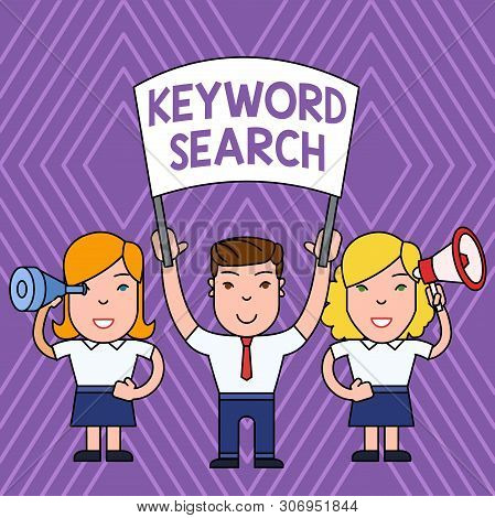 Handwriting Text Keyword Search. Concept Meaning Using Word Or Term To Look Correct Subject Associat