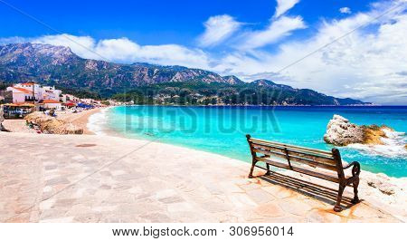 Greece summer holidays - Samos island and scenic Kokkari village with beauatiful beach