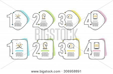 Marketing Strategy, Feedback And Startup Concept Icons Simple Set. Ssd Sign. Chess Knight, Speech Bu