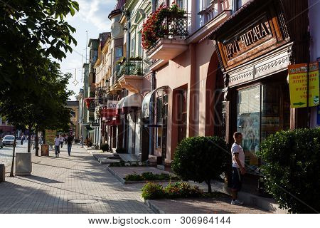 Mukacheve - Ukraine, July 26, 2009: Center Of The City Mukacheve, Transcarpathians Region